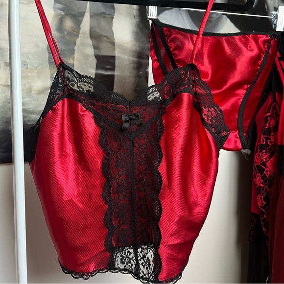 1980s two piece goth lingerie set - Picture 1 of 4